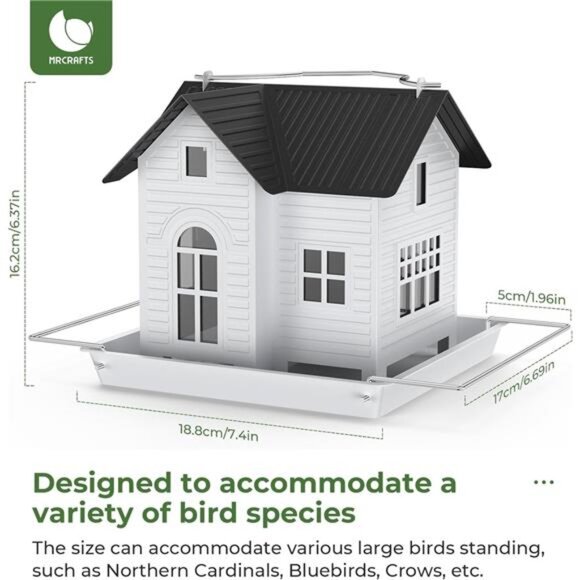 Solar Bird Feeder - Hanging Metal Bird House Feeder with Solar Lights, Outdoor - Picture 5 of 7